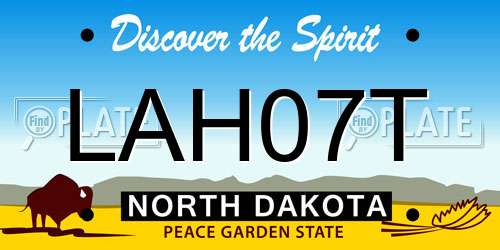 LAH07T North Dakota License Plate