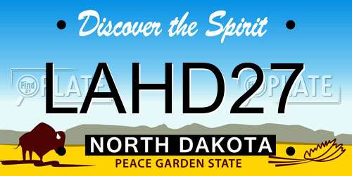 LAHD27 North Dakota License Plate