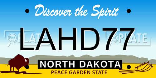 LAHD77 North Dakota License Plate