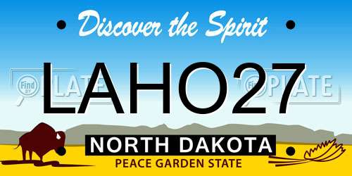 LAHO27 North Dakota License Plate