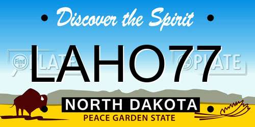 LAHO77 North Dakota License Plate