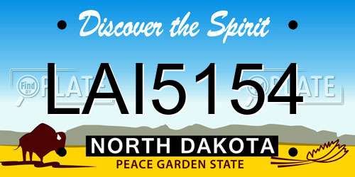 LAI5154 North Dakota License Plate