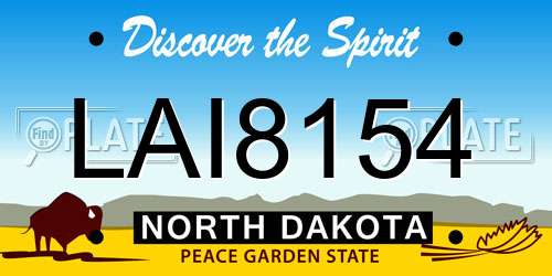 LAI8154 North Dakota License Plate