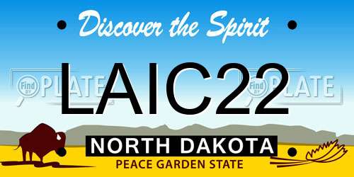 LAIC22 North Dakota License Plate