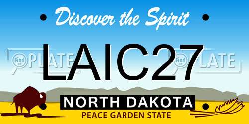 LAIC27 North Dakota License Plate