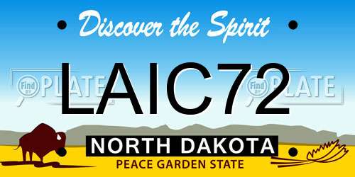 LAIC72 North Dakota License Plate