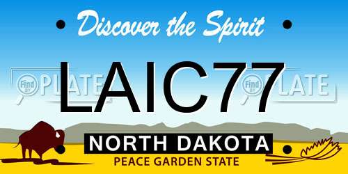 LAIC77 North Dakota License Plate
