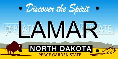 LAMAR North Dakota License Plate
