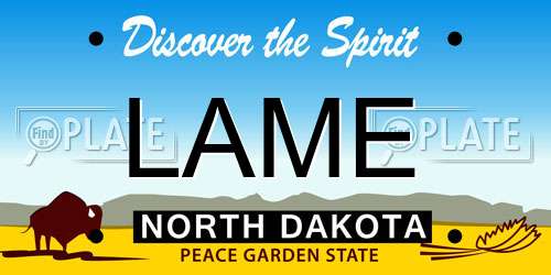 LAME North Dakota License Plate