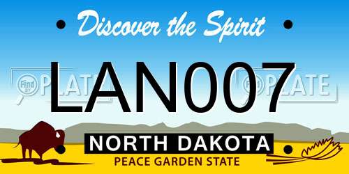 LAN007 North Dakota License Plate