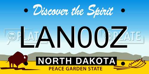 LAN00Z North Dakota License Plate