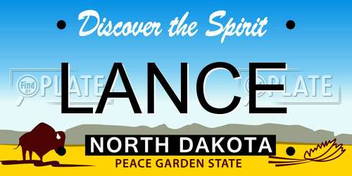 LANCE North Dakota License Plate