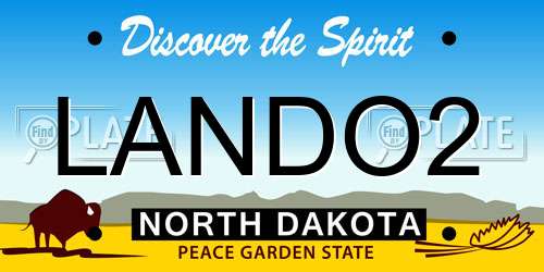 LANDO2 North Dakota License Plate