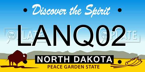 LANQ02 North Dakota License Plate