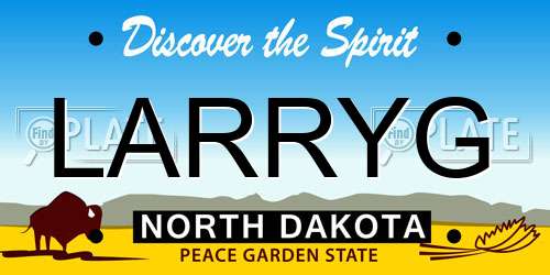 LARRYG North Dakota License Plate