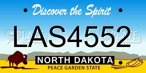 LAS4552 North Dakota License Plate