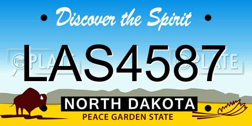 LAS4587 North Dakota License Plate
