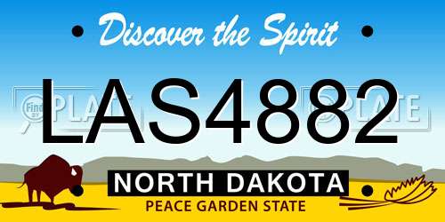 LAS4882 North Dakota License Plate