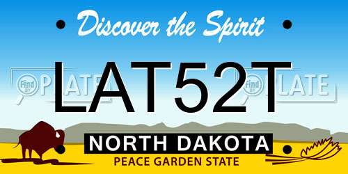 LAT52T North Dakota License Plate
