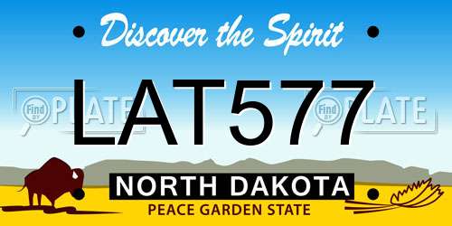 LAT577 North Dakota License Plate