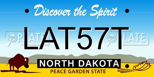LAT57T North Dakota License Plate