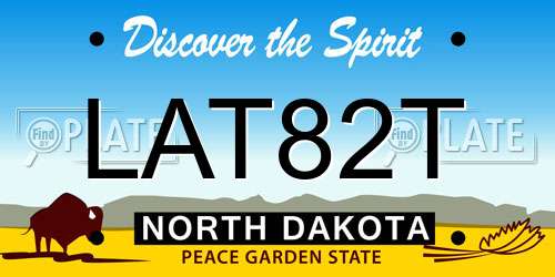 LAT82T North Dakota License Plate