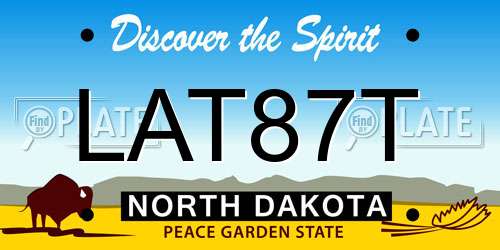 LAT87T North Dakota License Plate
