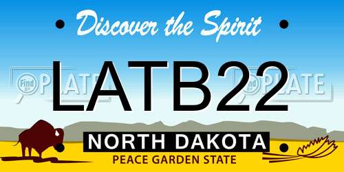 LATB22 North Dakota License Plate