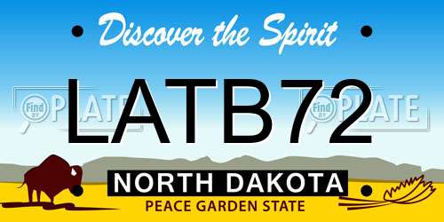 LATB72 North Dakota License Plate