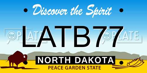 LATB77 North Dakota License Plate