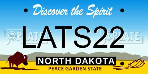 LATS22 North Dakota License Plate