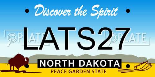 LATS27 North Dakota License Plate