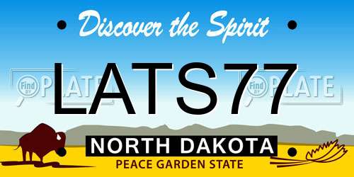 LATS77 North Dakota License Plate