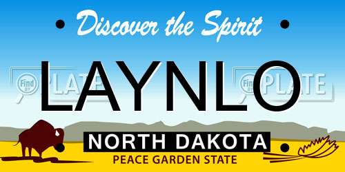 LAYNLO North Dakota License Plate