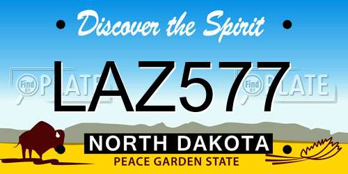 LAZ577 North Dakota License Plate