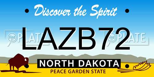 LAZB72 North Dakota License Plate