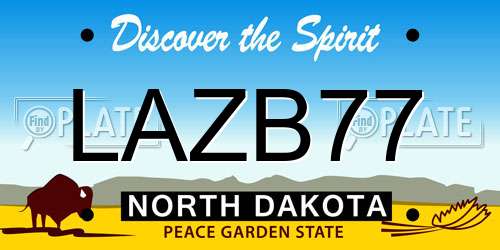 LAZB77 North Dakota License Plate