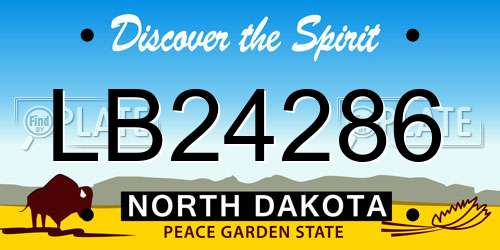 LB24286 North Dakota License Plate