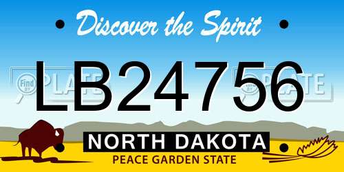 LB24756 North Dakota License Plate