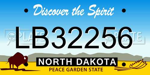 LB32256 North Dakota License Plate