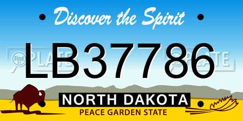 LB37786 North Dakota License Plate