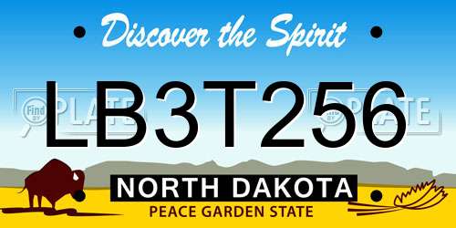 LB3T256 North Dakota License Plate