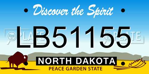 LB51155 North Dakota License Plate