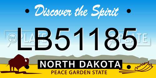 LB51185 North Dakota License Plate