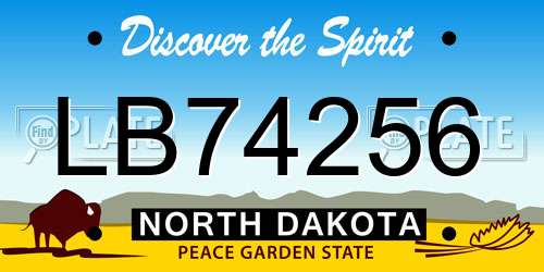 LB74256 North Dakota License Plate