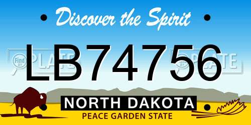 LB74756 North Dakota License Plate