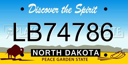LB74786 North Dakota License Plate