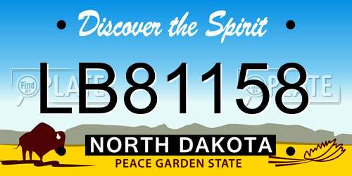 LB81158 North Dakota License Plate