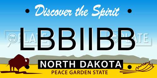 LBBIIBB North Dakota License Plate