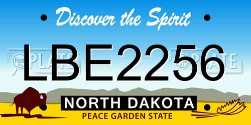 LBE2256 North Dakota License Plate